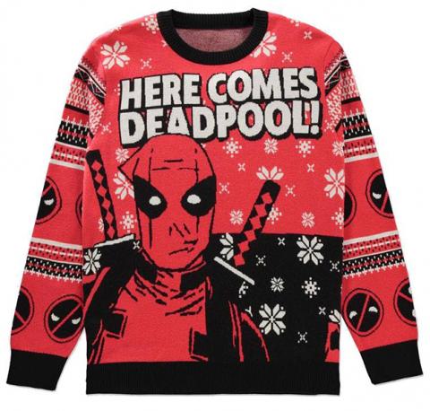 Deadpool Knitted Christmas Sweater Here comes Deadpool!