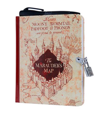 Marauder's Map Lock & Key Diary