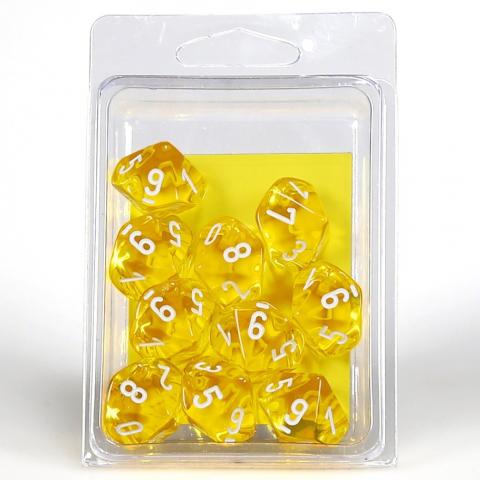 Translucent Yellow/white (set of ten d10)