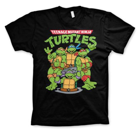 TMNT Group T-Shirt (Black) (Medium)