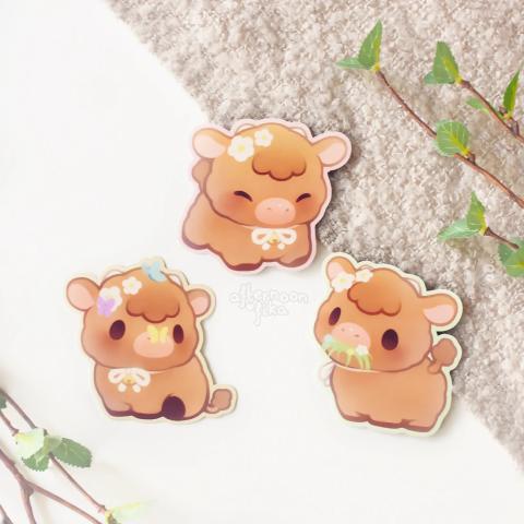 Sticker Set: Daisy the Highland Cow