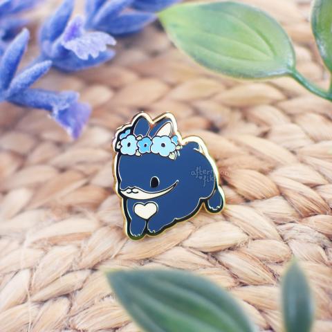 Enamel Pin: Botanical Bunny Blue