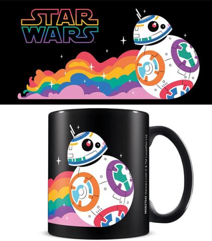 BB8 Rainbow Black Mug