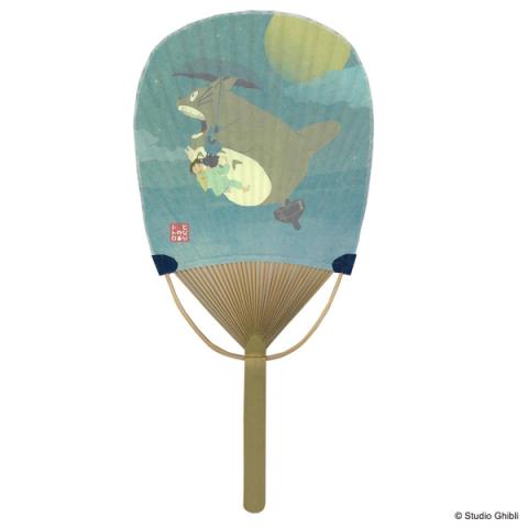 Fan 5512 Totoro Oval Bamboo Fan Moonlit Night