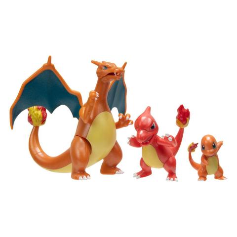 Evolution Charmander, Charmeleon, Charizard Action Figures 3-Pack