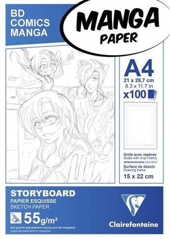 Comics Manga Storyboard A4: Enkelt Rutnät