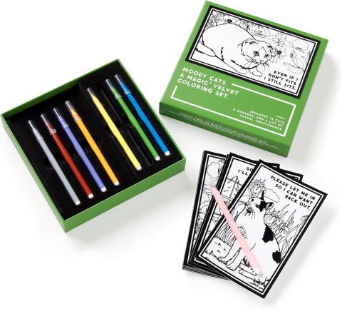 A Moody Cats Magic Velvet Coloring Set