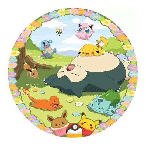 Round Jigsaw Puzzle Flowery Pokémon 500 pcs