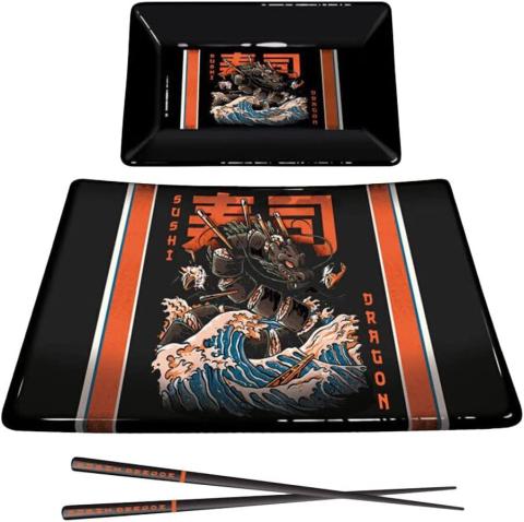 Sushi Dragon Sushi Tray & Chopstick Set