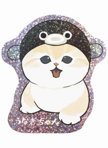 Smartphone Sticker - Sparkly Light Kitten Fish Hat