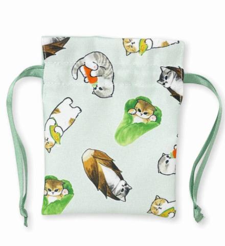 Simple Drawstring Bag - Kittens & Vegetables