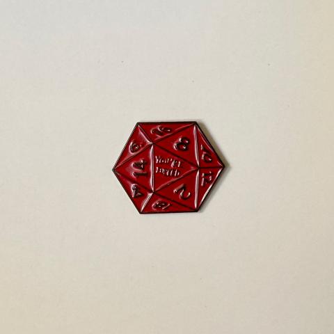 Tärning D20 Pin (Röd)