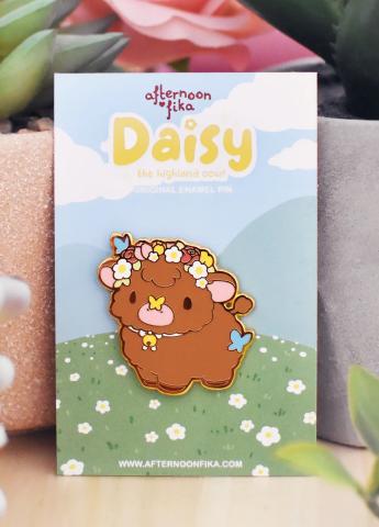 Daisy The Highland Cow Enamel Pin vers. 2