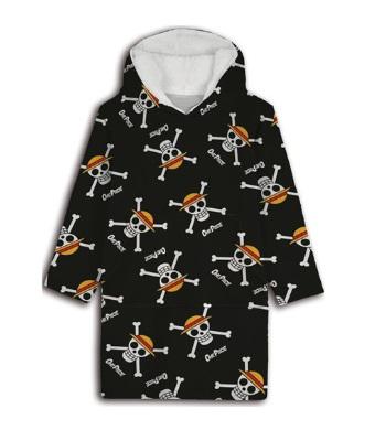 Straw Hat Skull Oversized Childrens Fleece Poncho (Age 7-14)