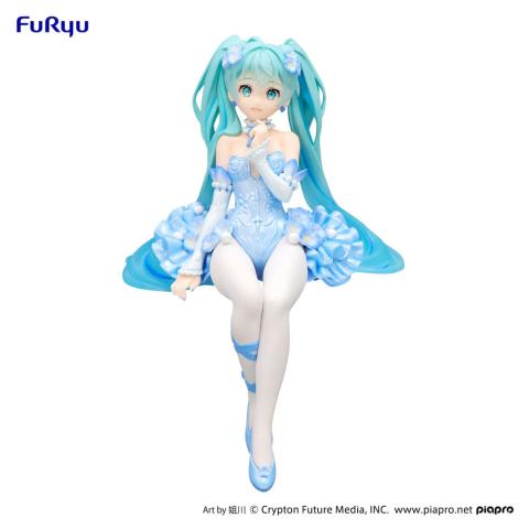 Hatsune Miku Noodle Stopper PVC Statue Flower Fairy Nemophila Pail Blue 15 cm