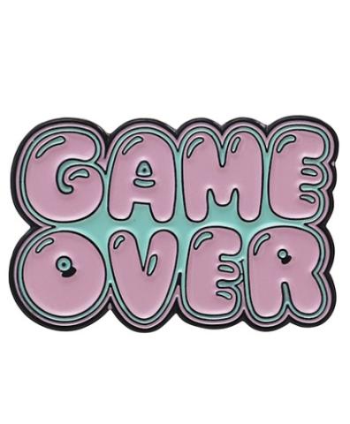 Game Over Pink Text Pin