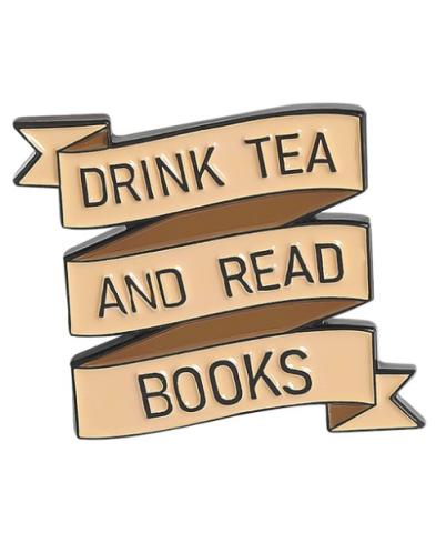 Drink Tea & Read Books Pin