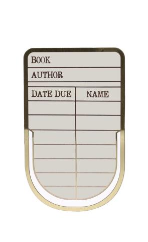 Metal Bookmark Library Card