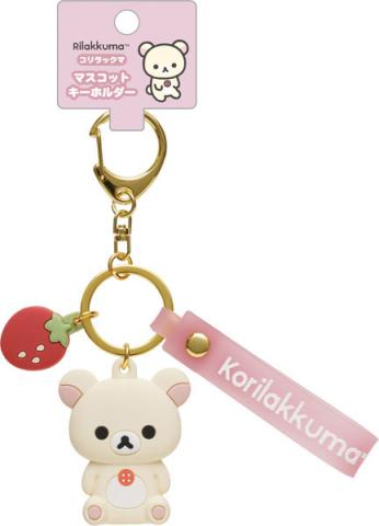 Mascot Key Holder: Korilakkuma & Strawberry