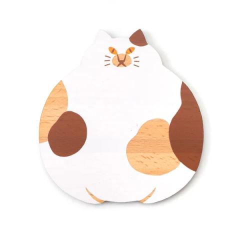 Chonky Cat Wooden Coaster - Calico