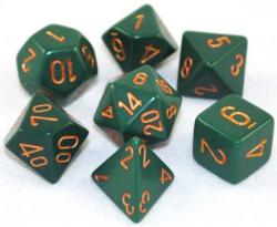 Opaque Dusty Green with copper (set of 7 dice)