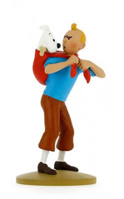 Figur 12 cm resin Tintin bär Milou