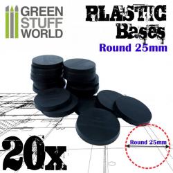 Plastic Bases - Round 25mm BLACK