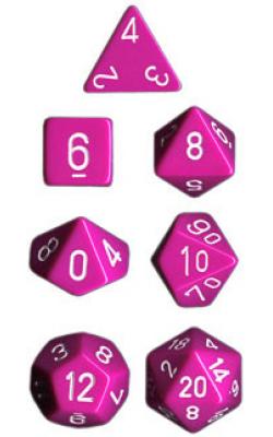 Opaque Light Purple/White (set of 7 dice)