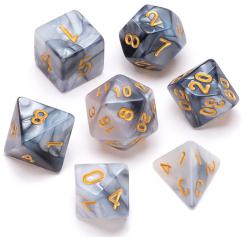 Marble Series: Black & Grey - Numbers: Gold
