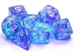 Borealis Purple/White Luminary (set of 7 dice)