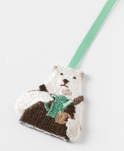 Embroidered Bookmark with Clip: Polar Bear