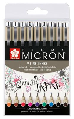 Pigma Micron Wallet 9 Fineliner Colors