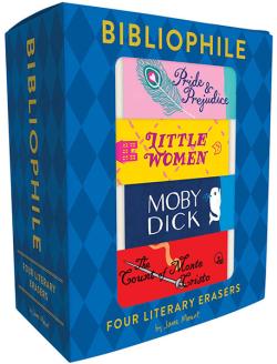 Bibliophile Four Literary Erasers