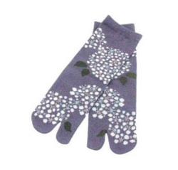 Socks Two-toe Tabi Kodemari (Flower Purple)