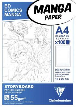 Comics Manga Storyboard A4: 6-vägs Rutnät