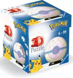 Pokémon Pokeball 3D Pussel 55 Bitar (White)
