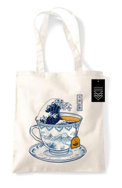 The Great Kanagawa Tea Natural Tote Bag