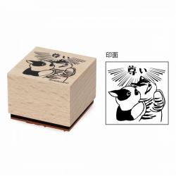 Wooden Stamp - Kitten & Bunny