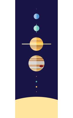 Bookmark - Planetskala (Färg)