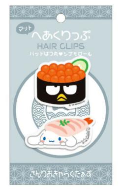 Sushi Hair Clip: Badtz-Maru & Cinnamoroll