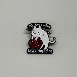 I'm Fine Cat Sword Dice Pin