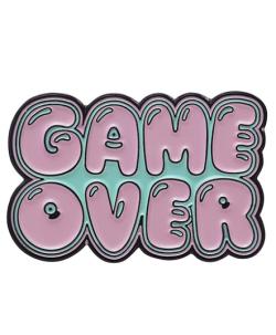 Game Over Pink Text Pin