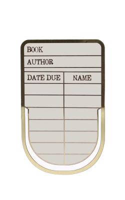 Metal Bookmark Library Card