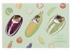 Square Magnet - Vegetable Kittens Green