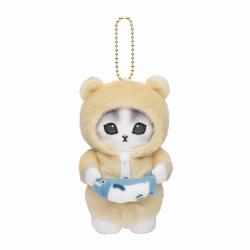 Plush Keychain: Kitten Fluffy Yellow Bear Pyjama