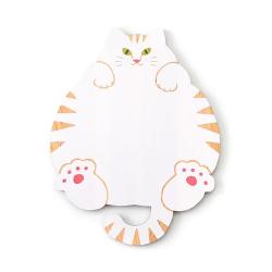 Chonky Cat Wooden Coaster - Tabby White