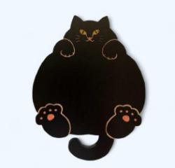 Chonky Cat Wooden Coaster - Black