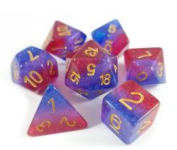 Rays of Pride - Frosted Bisexual set of 7 dice