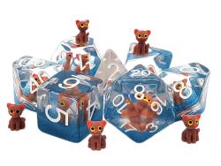 Orange Cat set of 7 dice