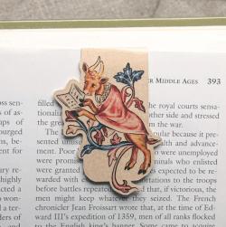 Medieval Reading Cow Magnetic Bookmark